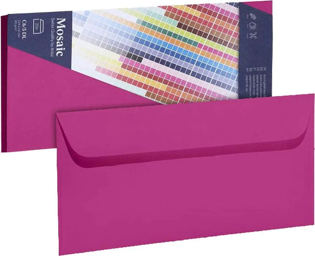Enveloppes de correspondance DIN Long Rose Mosaic Artoz pour faire-part