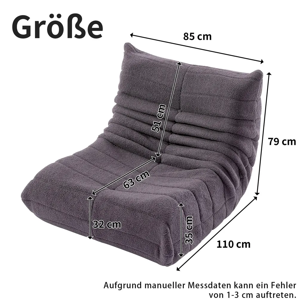 Coussin de Sol Ajustable avec Dossier Rembourré et Design Ergonomique - 6