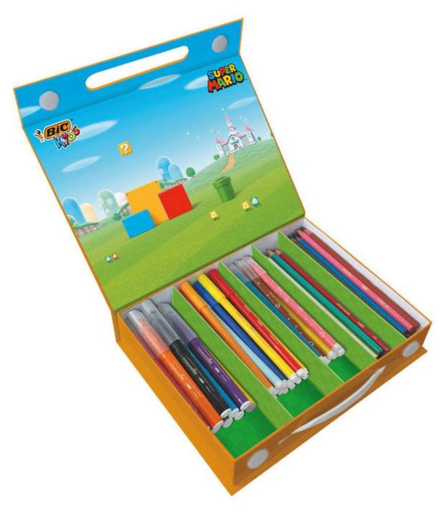 BIC Kids Super Mario Farbkoffer, 70dlg.