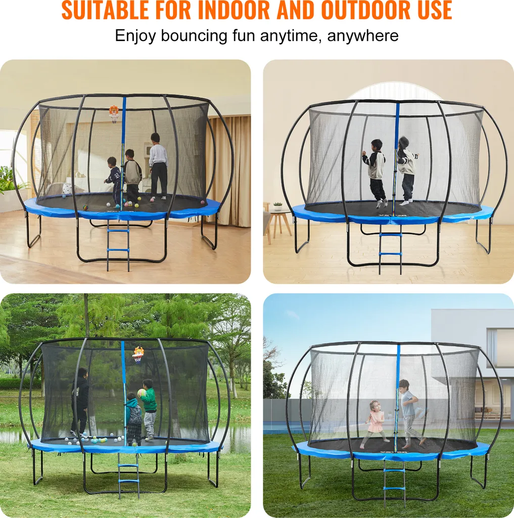 Trampoline d'extérieur avec Filet de Sécurité VEVOR 180kg, Idéal Enfant