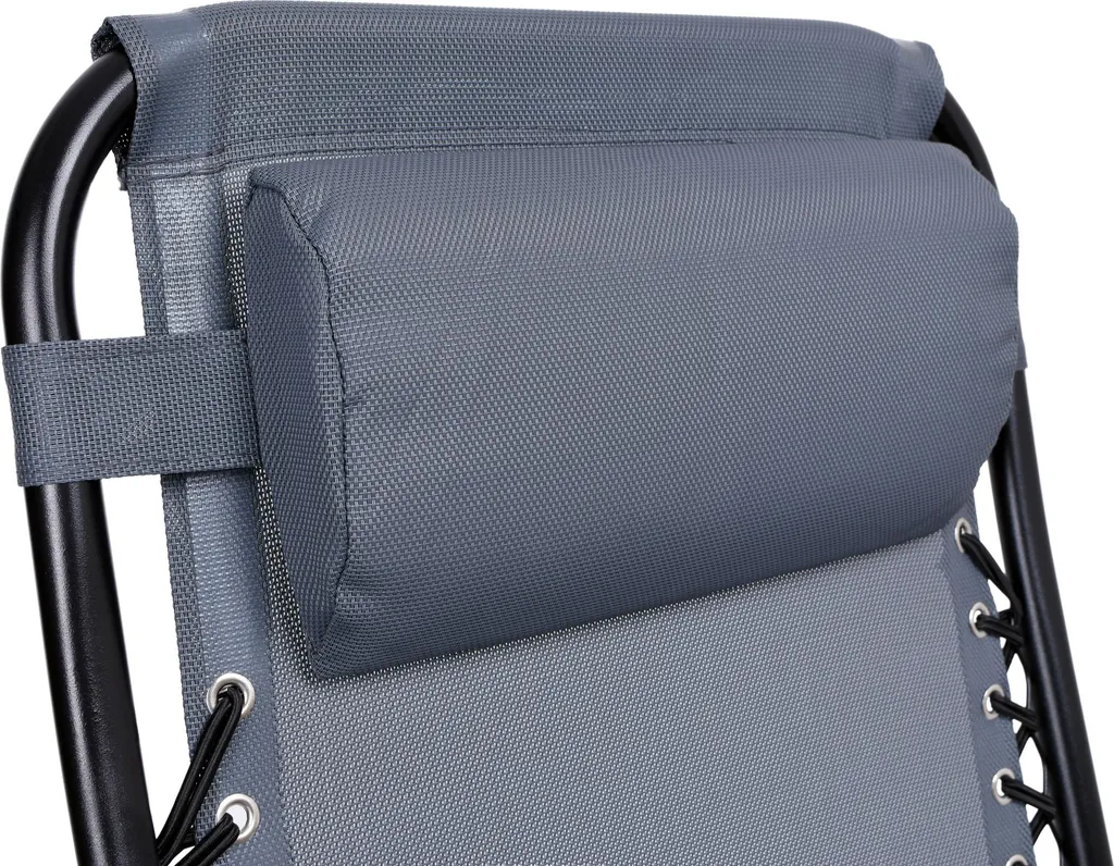 Bain de soleil Orion Zero Gravity gris avec appui-tête et structure acier - 9