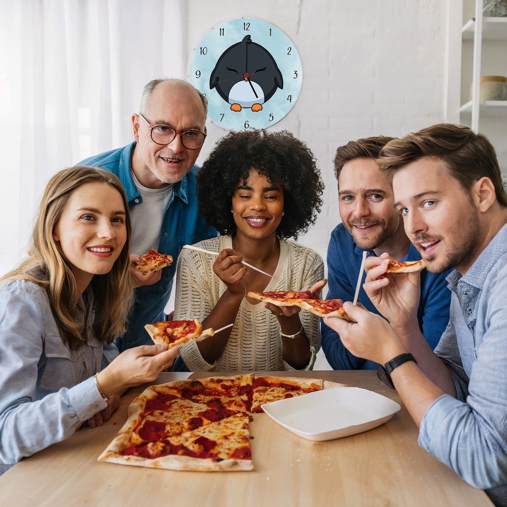 Pinguin Kinder Wanduhr aus Alu Produktbild 7