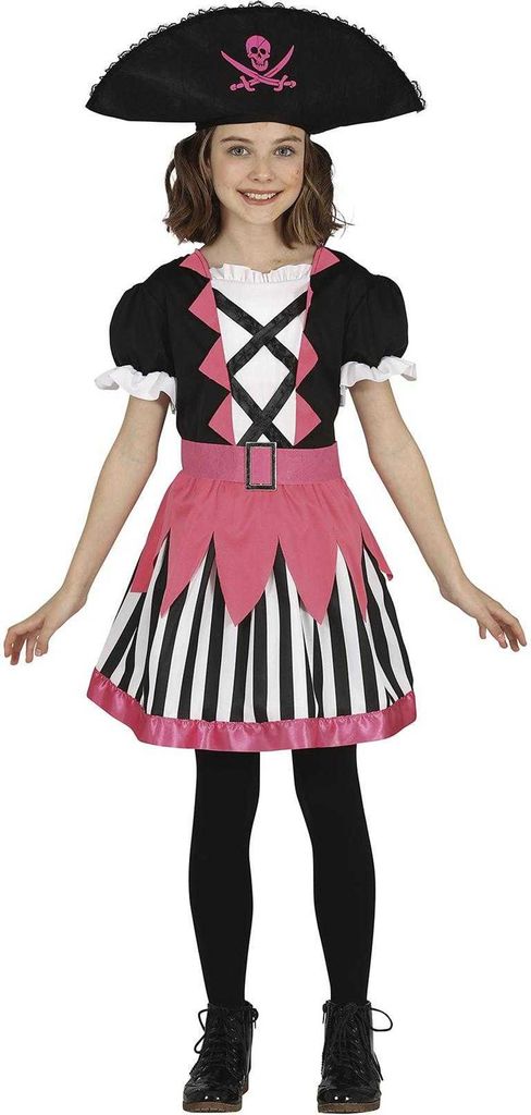 Fiestas Guirca - Pirat-Kostüm für Mädchen FG1023 (146-152) (Schwarz/Pink)