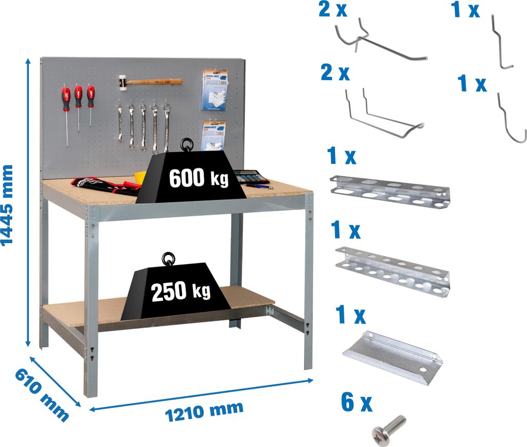 Bankpaket ohne Parafuses PACK SIMONWORK BT2 1200 GRAU/MAD+ 9ACCS