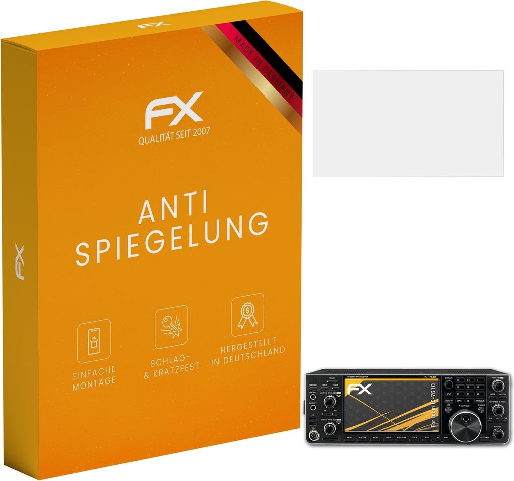 atFoliX FX-Antireflex 3x Schutzfolie kompatibel mit Icom IC-7610 Displayfolie