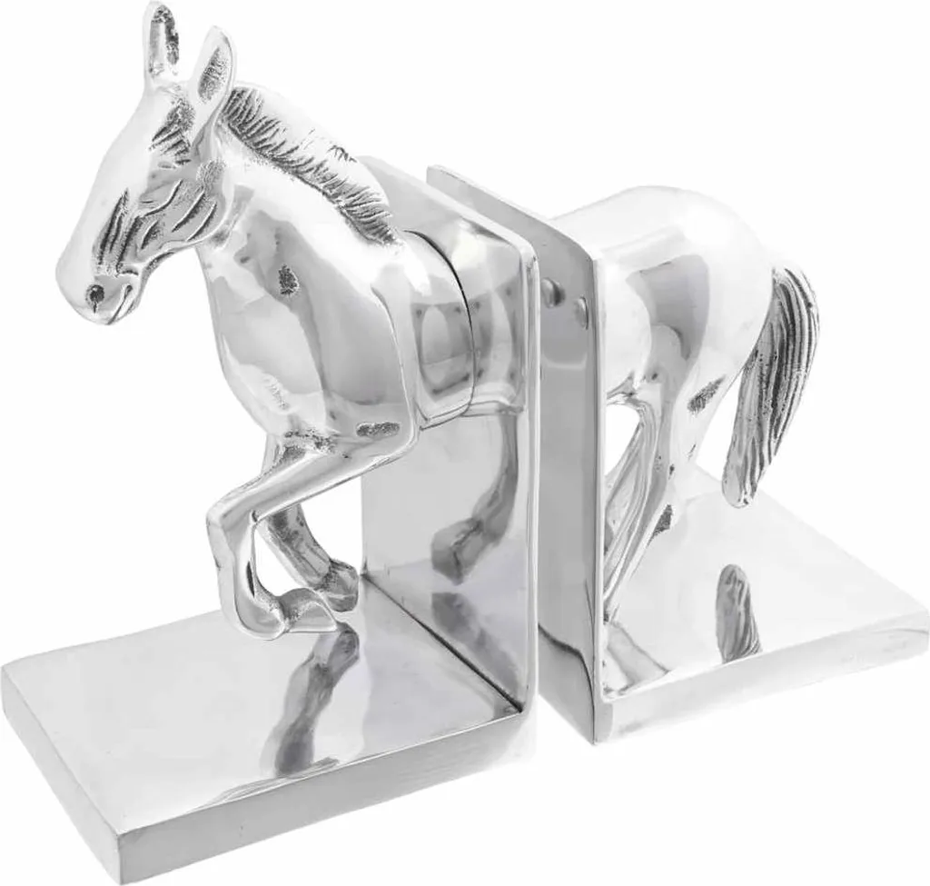 Fermalibri 2 pezzi Argento 11 x 14 x 25 cm Alluminio