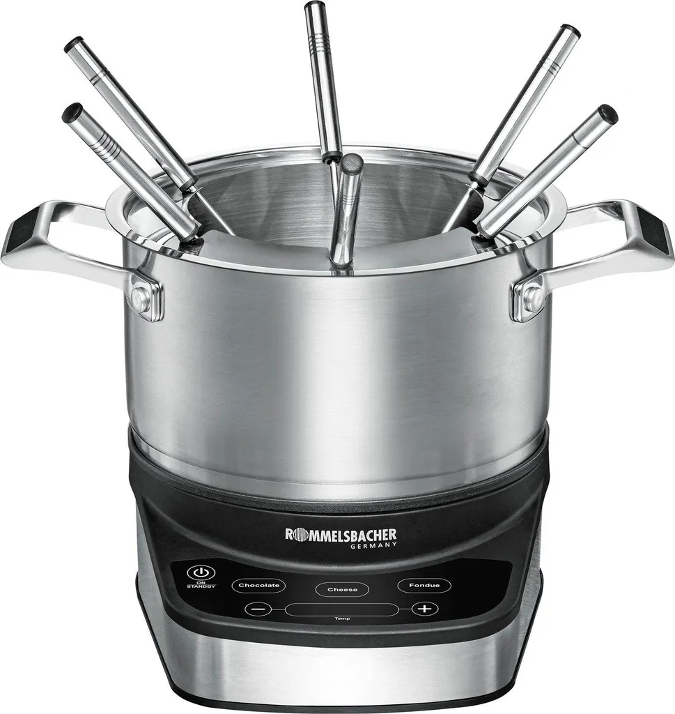 Appareil à Fondue Inox Rommelsbacher F 1200 - Idéal pour 8 Personnes