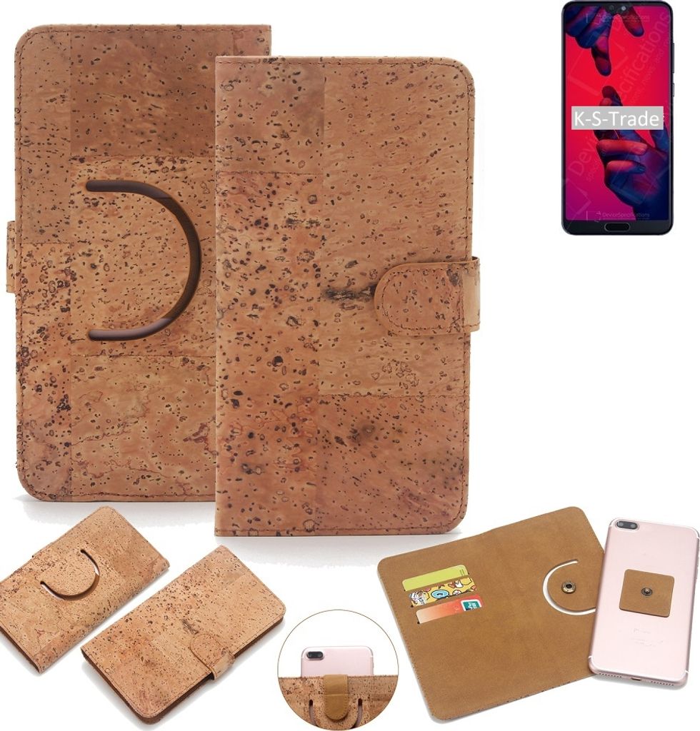 K-S-Trade Handy Hülle Schutz Hülle kompatibel mit Huawei P20 Pro Handyhülle Schutzhülle Korkhülle Kork-Hülle 1x