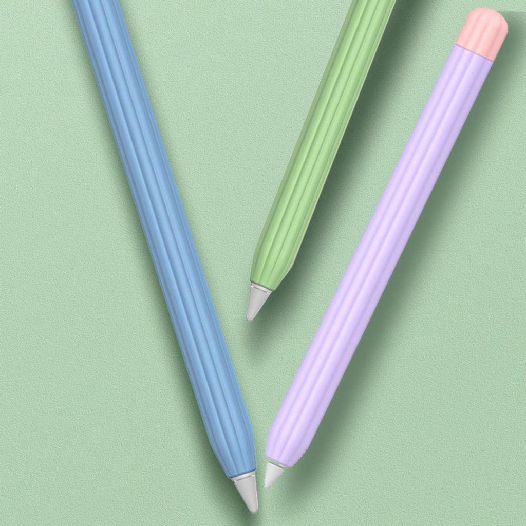 Silikonhülle kompatibel mit Apple Pencil (1. Generation), inklusive Stiftschutzhülle und zweifarbiger Stiftkappe