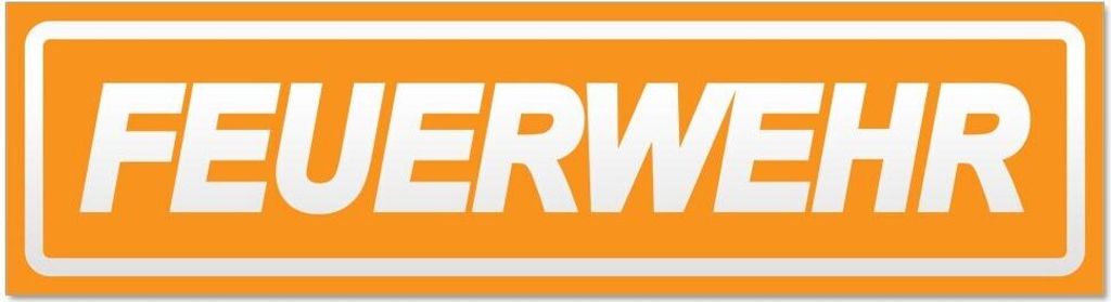 Kiwistar Feuerwehr Motiv 3 invertiert Magnetschild Schild magnetisch - 30cm Orange - Magnetfolie für Auto PKW Kfz