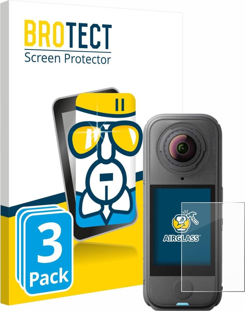 3x BROTECT Schutzglas für Insta360 X4 Air Schutzfolie Panzer Folie Glas Display Schutz klar