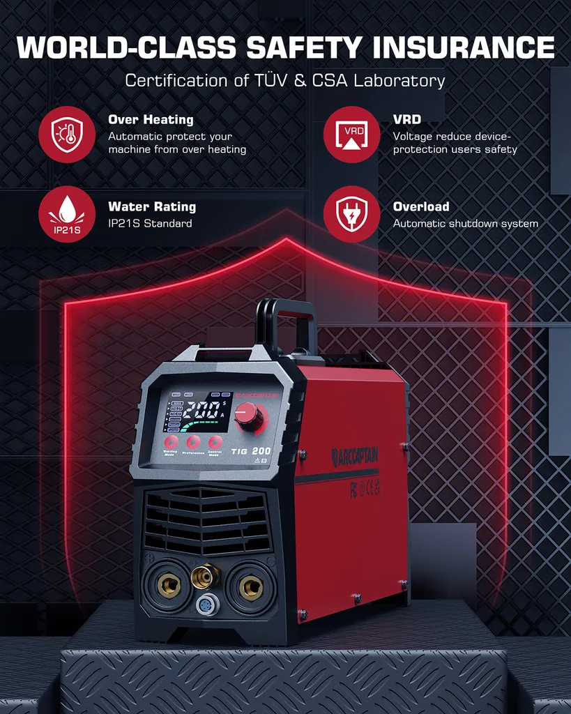 Soudeuse TIG 200A amorçage HF sans contact et commande numérique précise