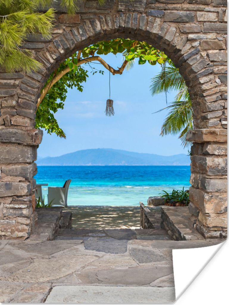 MuchoWow Poster Strand - Meer - Tropisch - Sommer - Aussicht 30x40 cm - Wandplakat - Poster Kinderzimmer