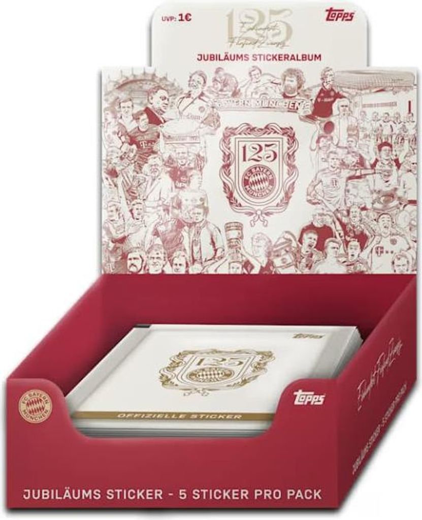 Topps Stickerbox – 125-jarig jubileum | Stickeralbum en Productafbeelding 