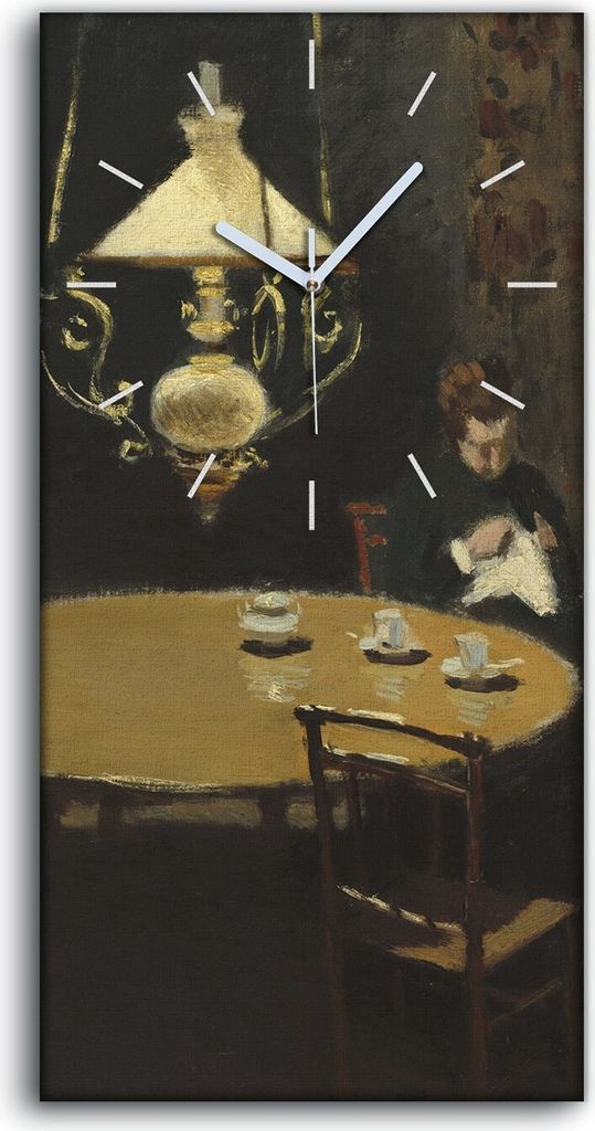 Dekor Leinwand Uhr Wandbilder Geräuschlos 30x60 Interieur nach dem Abendessen - weiße Hände