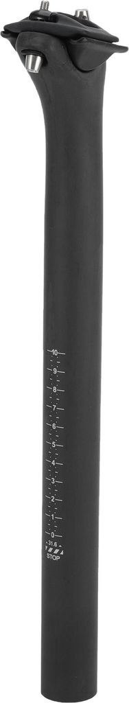 Fahrradsattelstš¹tzen 31,6x400mm Fahrradsattelstš¹tze Sattelrohr aus Carbonfaser Mattschwarz Verstellbarer Winkel Sitz 12mm Offset
