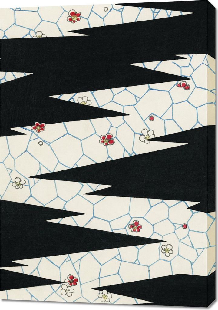 Bild 70x100cm Blumen, Vintage Japanische Bijutsukai für das Wohnzimmer