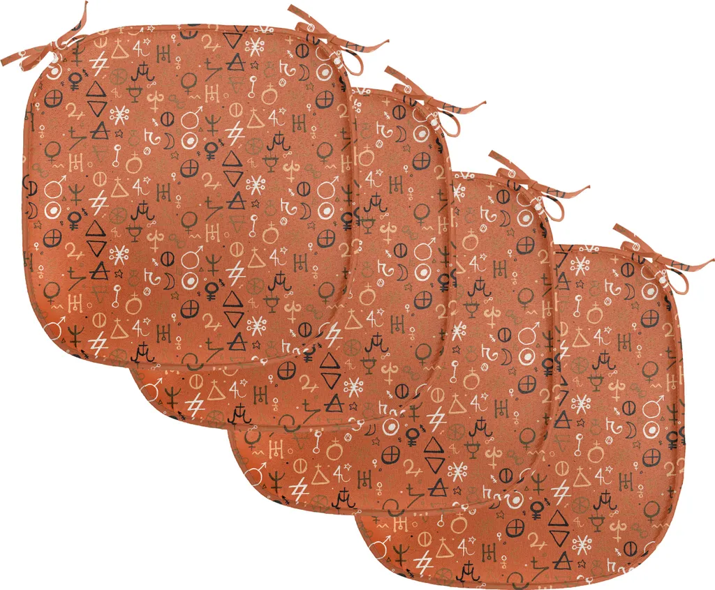 Coussins de Chaise Imperméables 40x40 cm avec Attaches pour Cuisine