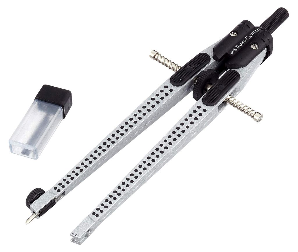 Faber-Castell Schnellverstellzirkel GRIP 2001, Silber Produktbild 