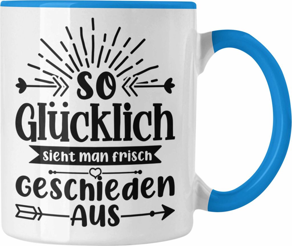 Trendation - Scheidung Tasse Scheidung Geschenkidee Lustig (Blau)