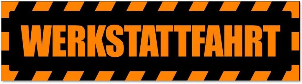 Kiwistar - Autoaufkleber - Orange - Schwarz - 60 x 16 cm - Werkstattfahrt gestreift - Hinweis Aufkleber Sticker für Auto, Kfz, Fahrrad, PKW, LKW