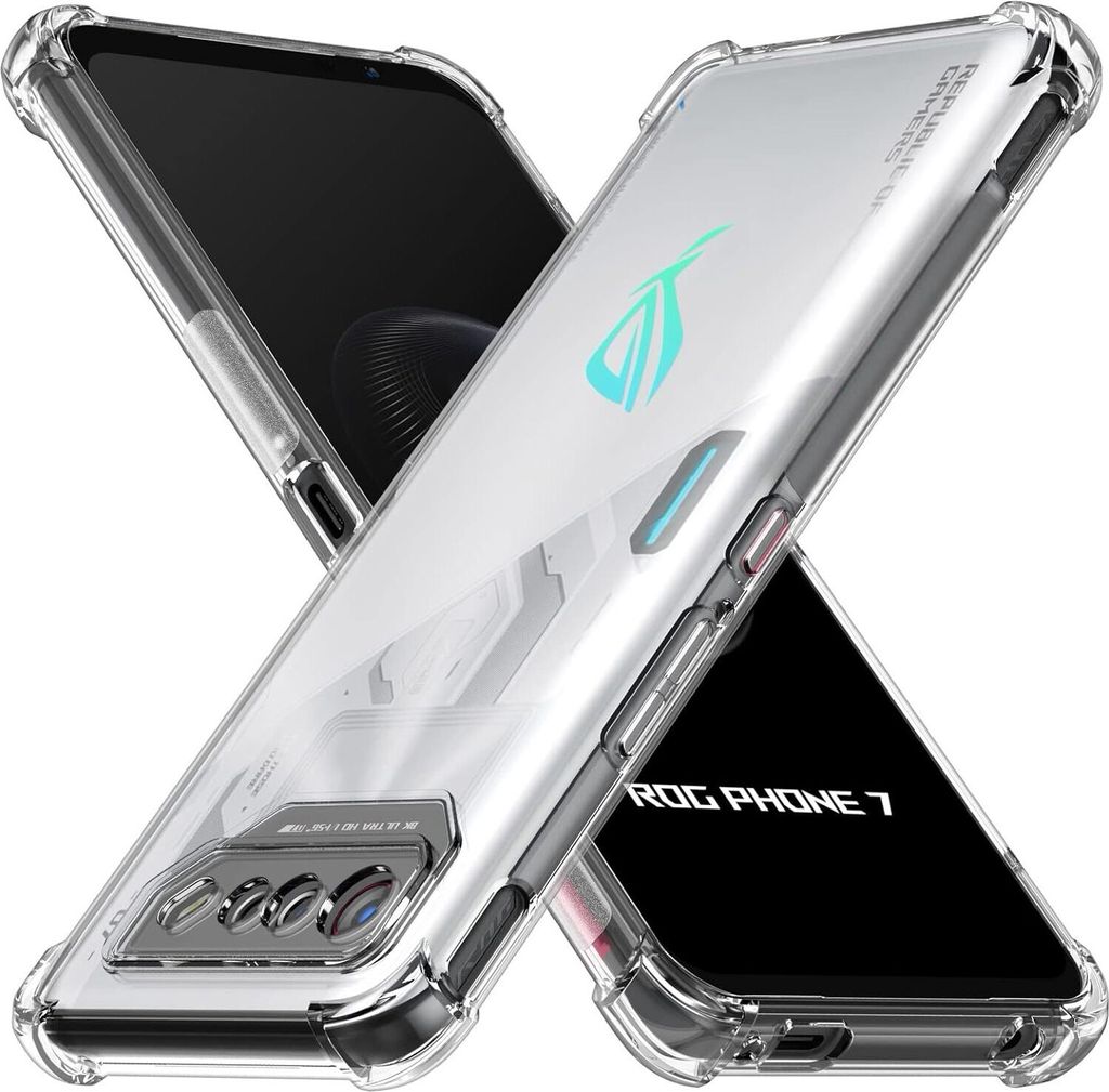 Hülle für Asus ROG Phone 7/7 Ultimate Weich Transparent Handyhülle mit Verstärkte Ecken Bumper Schutzhülle