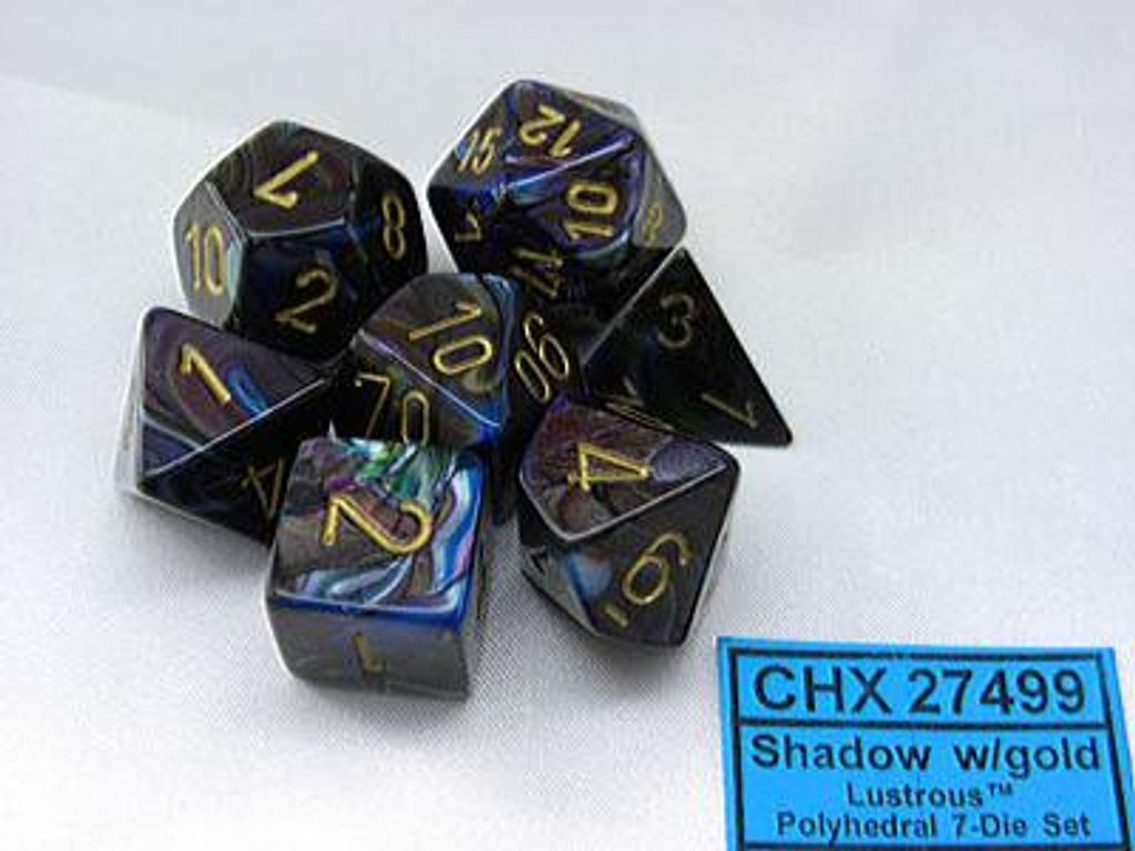 Lustrous Shadow w/gold Signature Polyhedral 7-Die Sets (Auslauf)