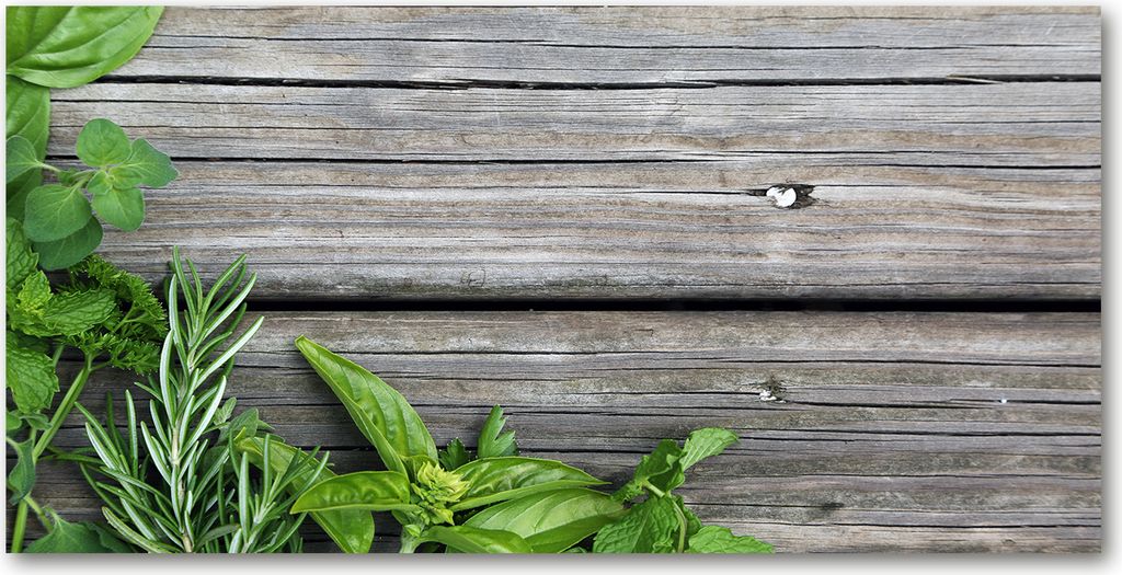 Tulup Leinwandbild - 140x70 cm - Wandkunst - Drucke auf Leinwand - Leinwanddruck - Sonstige - Grün - Holz Kräuter