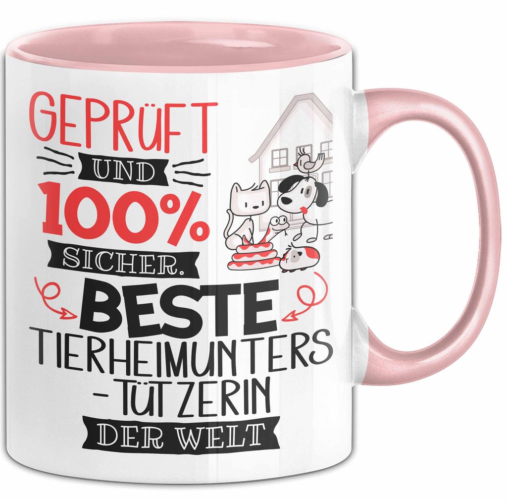 Beste Tierheimunterstützerin Der Welt Tasse Geschenk für Eine Tierheimunterstützerin Und Sicher Geschenkidee Geburtstag Weihnachten (Rosa)