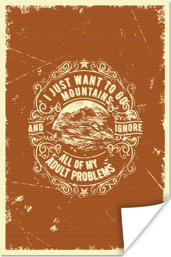 MuchoWow Poster Jahrgang - Berg - Text 120x180 cm - Kunstposter