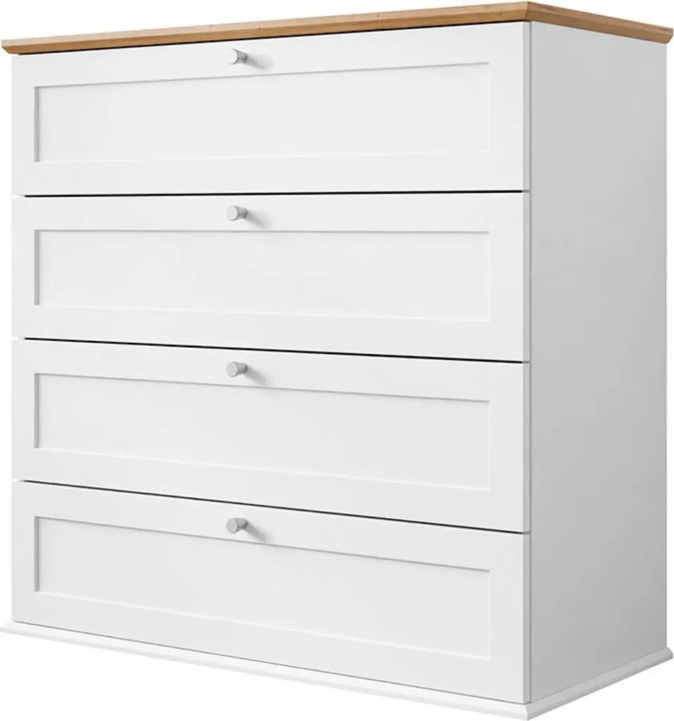 Commode de rangement bicolore Francesco 92 cm pour chambre moderne