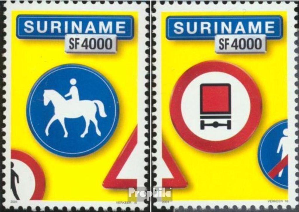 Briefmarken Suriname 2004 Mi 1920-1921 (kompl.Ausg.) postfrisch Verkehrszeichen