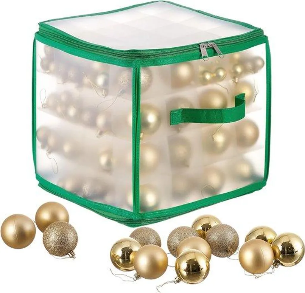 Organisateur de boules de Noël 64 compartiments, bac de stockage rigide