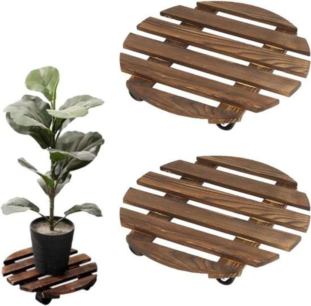 Support de plante à roulettes 25 cm marron pour terrasse et salon cosy