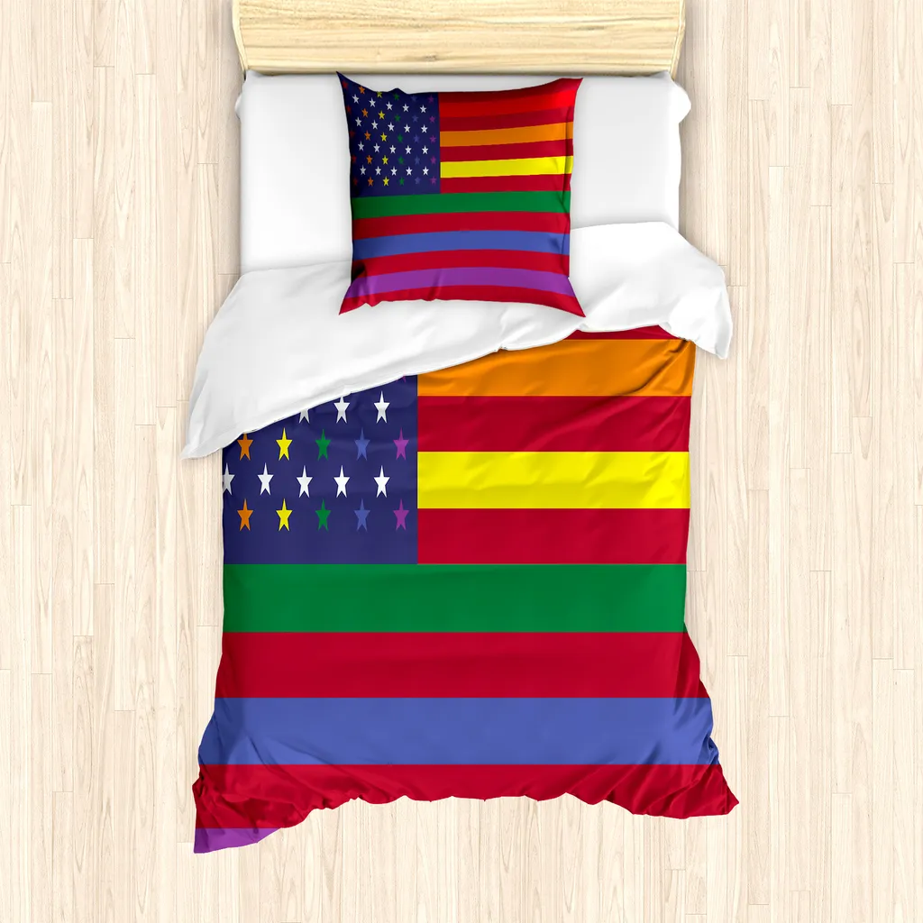 Parure de Lit Anti-Acariens et Hypoallergénique Motif Drapeau USA Stolz