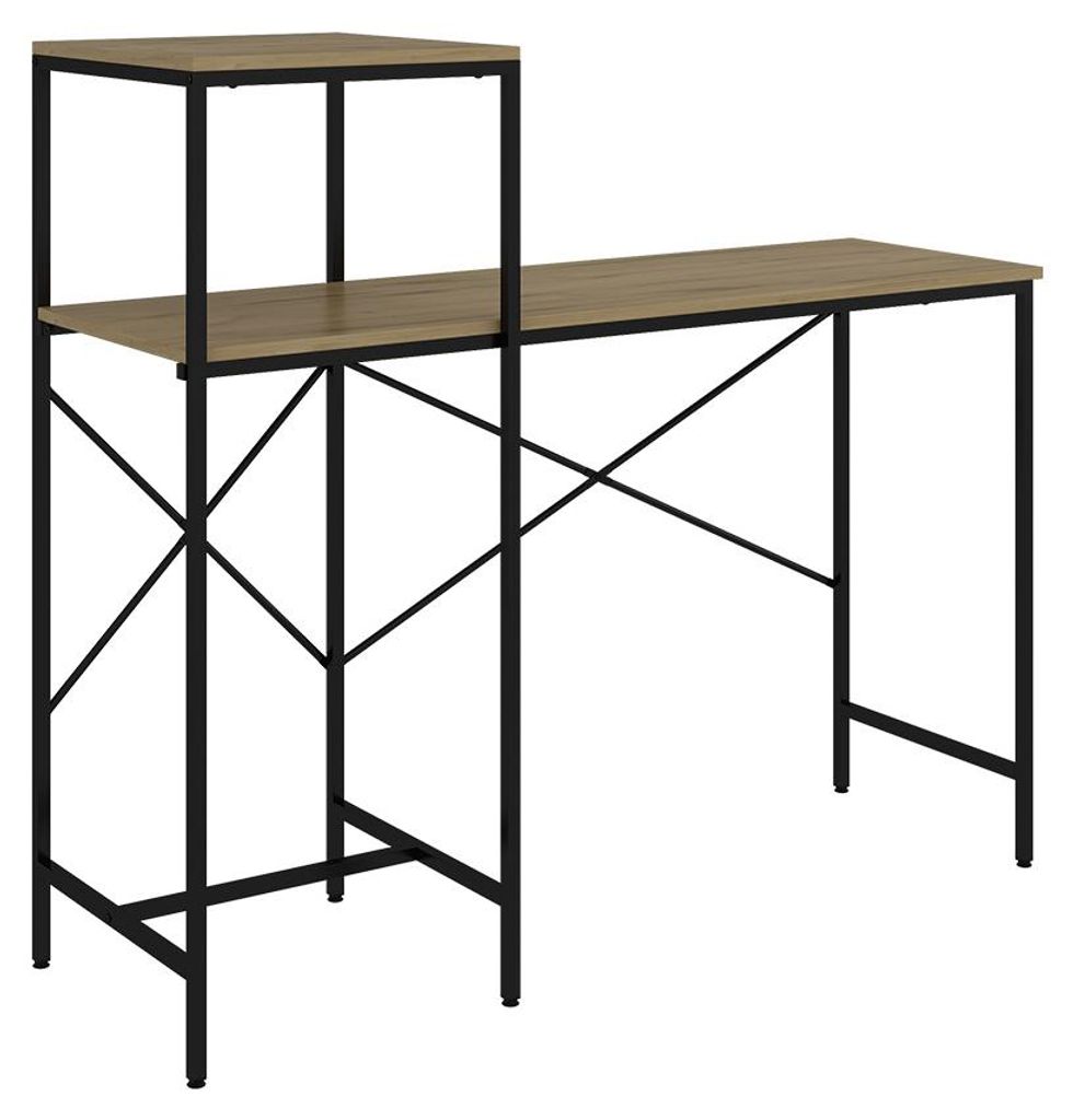 Schreibtisch Vicco Fyrk Eiche rustikal 120 x 40 cm, Model Produktbild 
