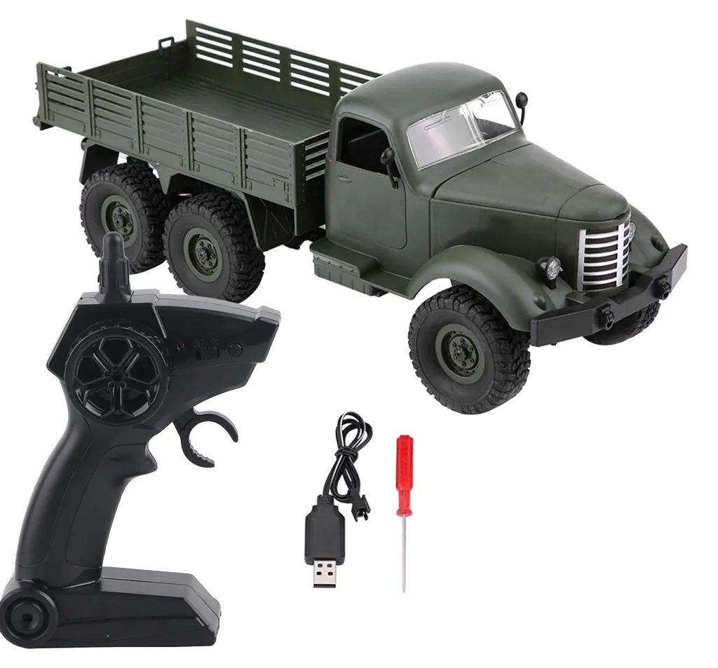 Camion Militaire RC 1/16 Robuste - Le 6WD Vert Idéal pour Franchir