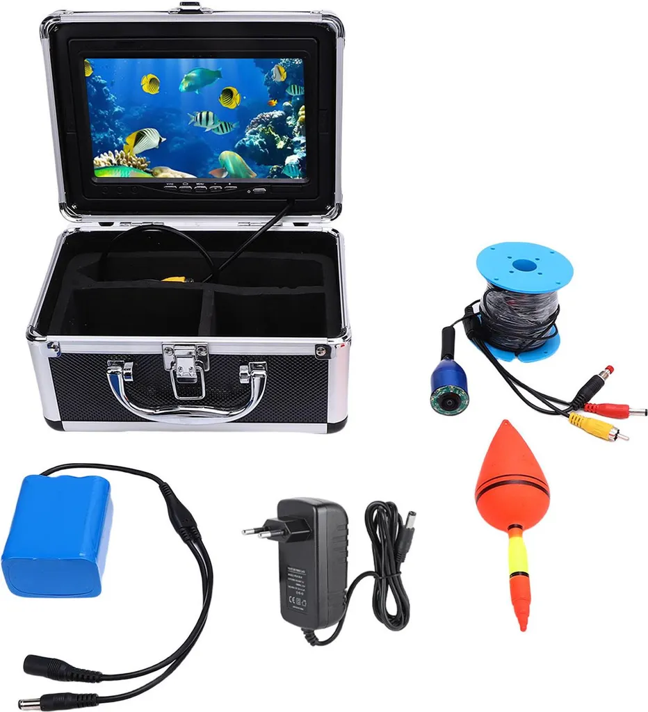 Sondeur de pêche portable HD avec écran 7" et caméra étanche 30 mètres