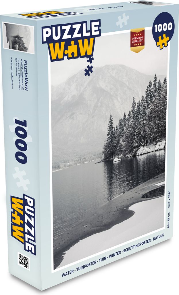 MuchoWow Puzzle 1000 Teile Wasser - Winter - Natur - Kiefernbaum - Spielzeug - Alt und Jung - Spiele - Puzzeln