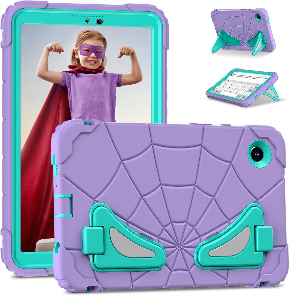 Schutzhülle für Samsung Galaxy Tab A9 2023 8,7 Zoll SM-X110/X115/X117 Hülle Robuste Stoßfeste Ständer für Kinder Jungen Lila