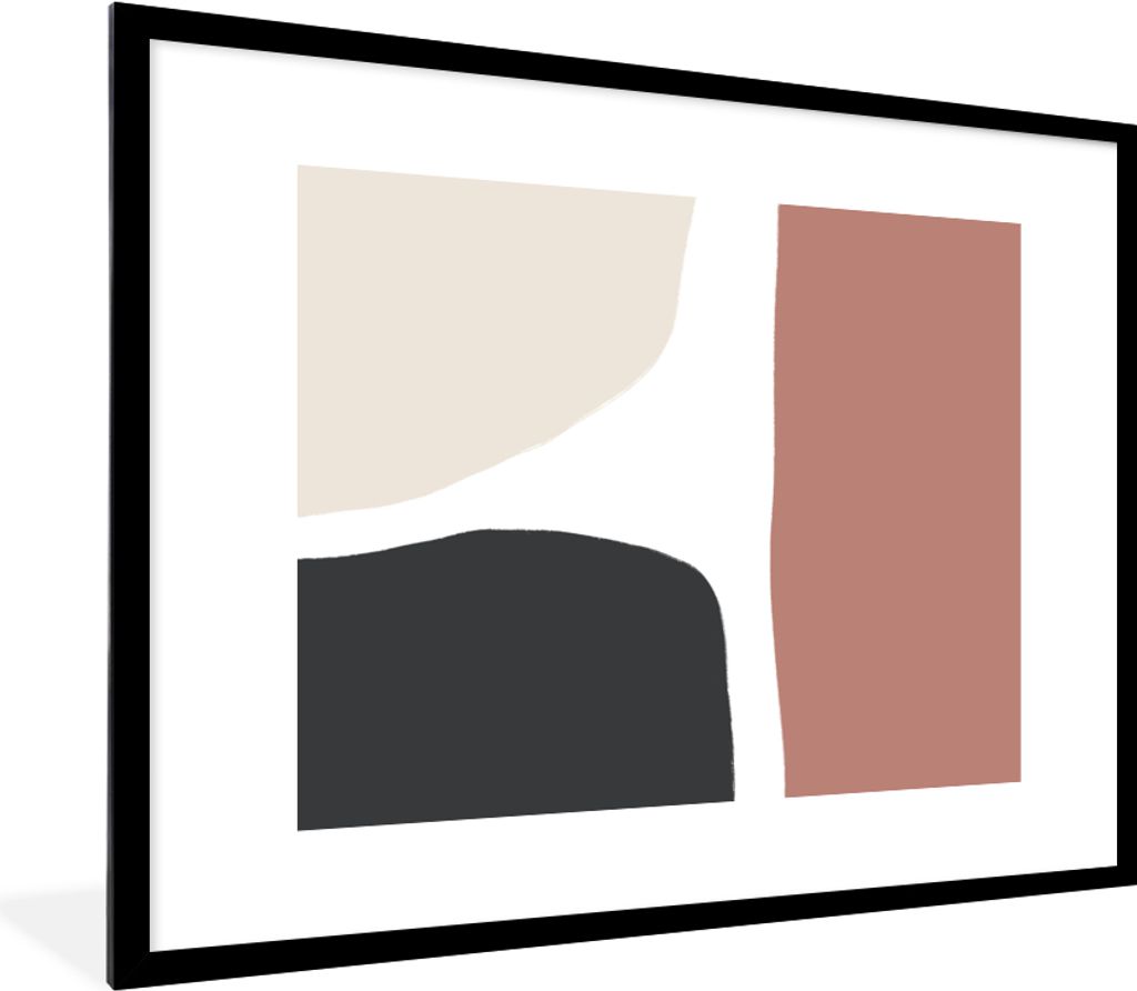 MuchoWow Gerahmtes Poster Pastell - Abstrakt - Design 80x60 cm - Poster mit Schwarzem Bilderrahmen Wandposter Rahmen Foto Bilder - Schlafzimmer-D...