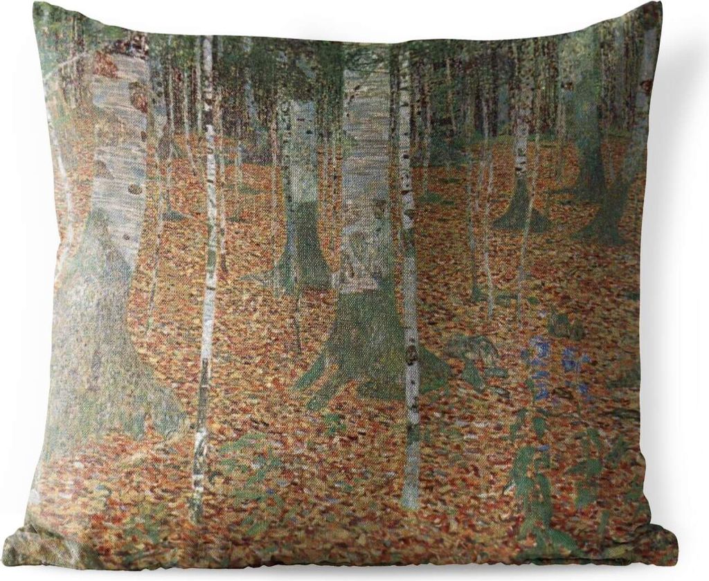 MuchoWow Outdoor Kissen - Birkenwald - Gustav Klimt Gemälde - 60x60 cm - Wetterfest - Lounge Kissen - Dekoration - Schlaf Kissen
