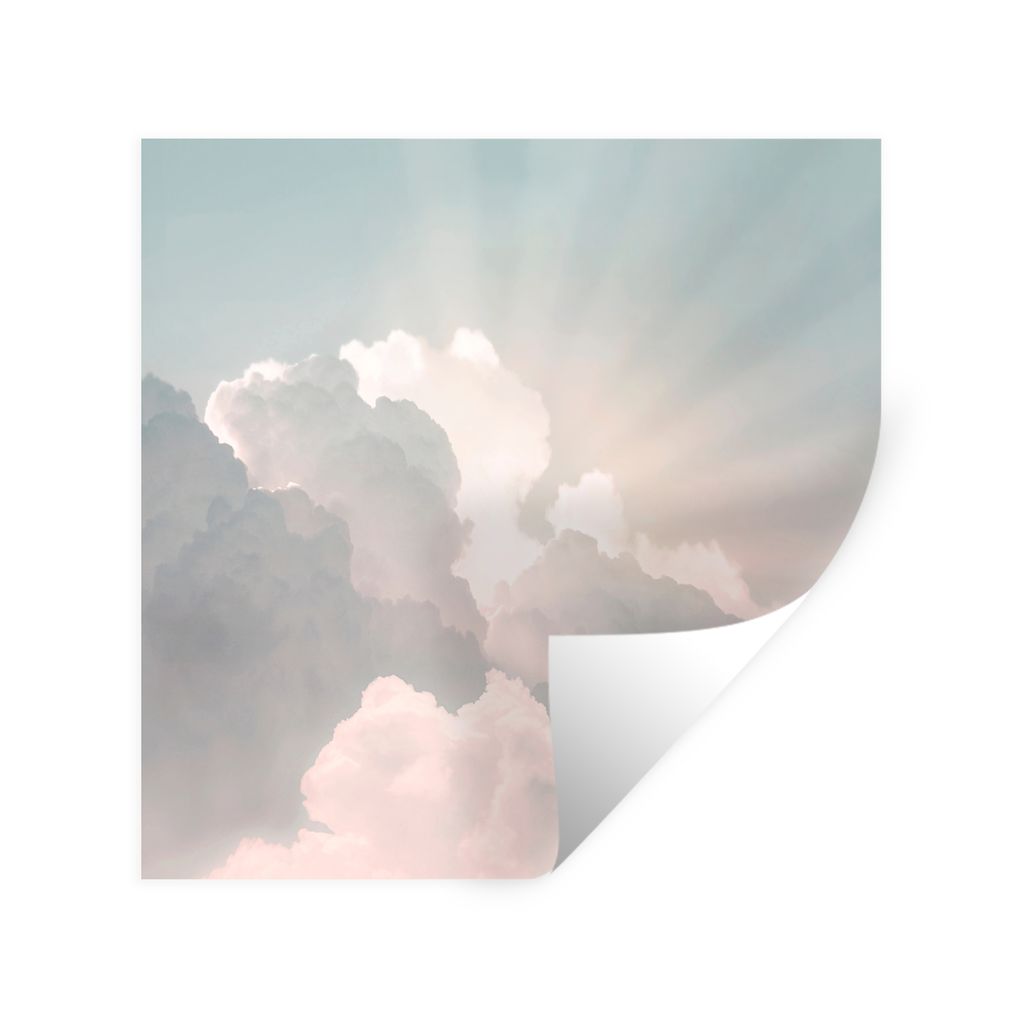 MuchoWow Wandtattoo Wandsticker Wandaufkleber Himmel - Wolken - Sonne - Natur 80x80 cm Selbstklebend und Repositionierbar - Wierderverwendbar - S...