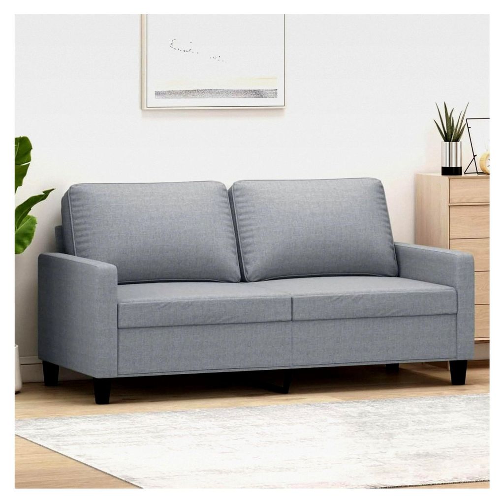 2-Sitzer-Sofa Hellgrau - Stoff, 158x77x80 cm, Wohnzimmer Terrassensofas, Gartenmöbel