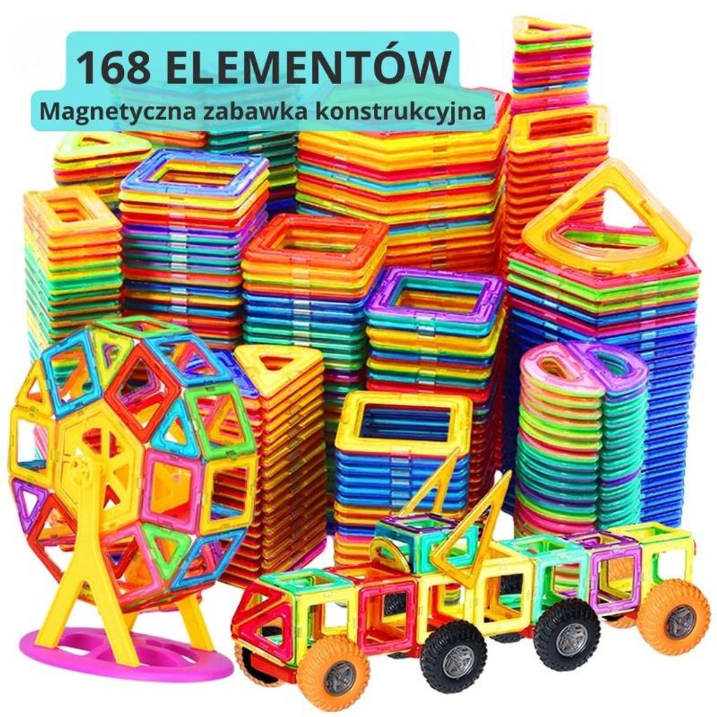 168-elementowa magnetyczna zabawka konstrukcyjna - duże Zdjęcie produktu 