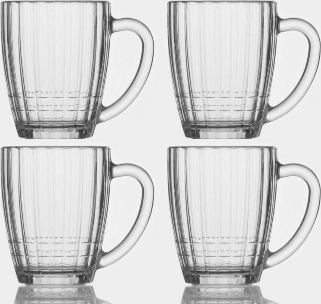 4 St. Bierkrug Facettiert  Nostalgie Bier Bierglas 500ml. Produktbild 
