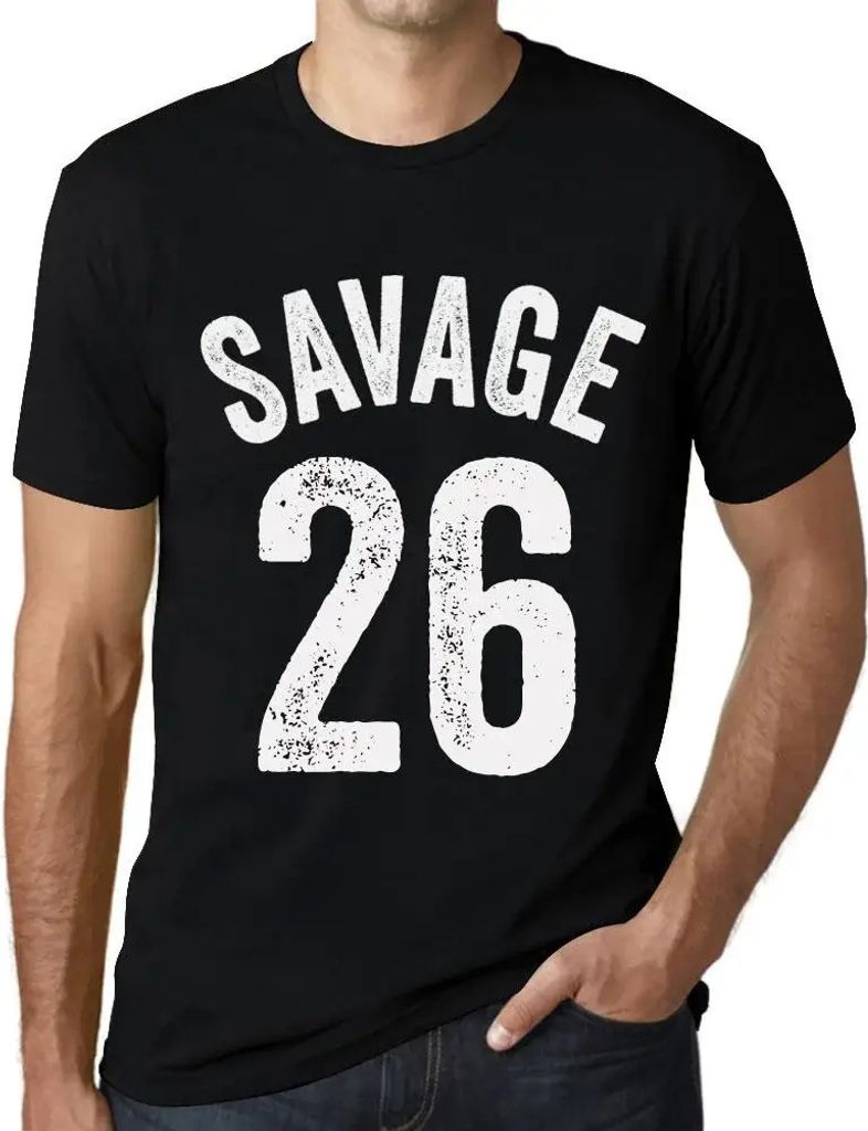 Herren Grafik T-Shirt Savage 26 Geschenk 26. Geburtstag Jahrestag 26 Jahre Jubiläum 26 Jährige Mann Jahrgang 1998 Kurzarm Lustige Druck