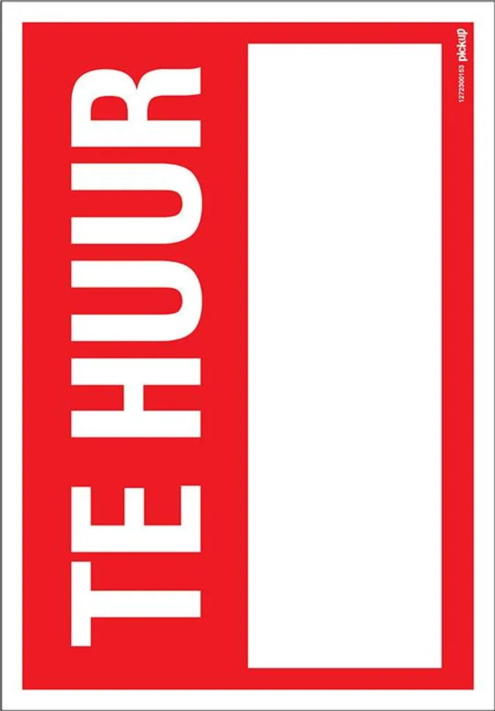 Panneau de signalisation Te Huur Pickup Combi-bord 23x33 cm PVC