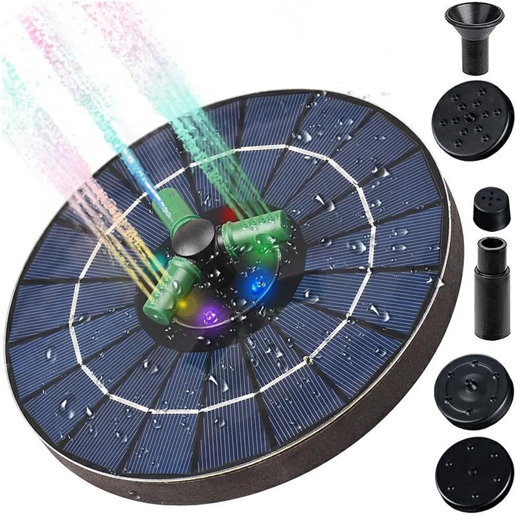 GOTEL GOT Q33B Fontaine Solaire Flottante RGB - Pompe Jardin Étang