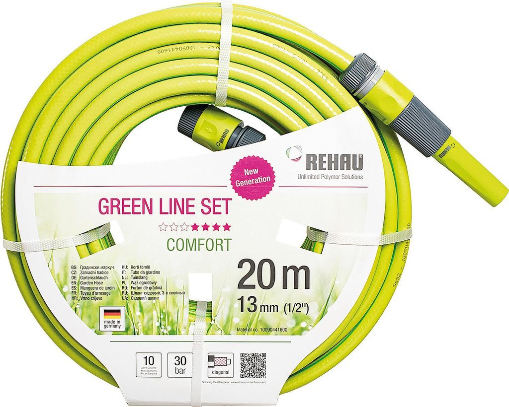 20m Rehau Gartenschlauch Green Line 1/2" Set mit Armaturen Produktbild 